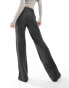 Mango shimmer wide leg trousers in black