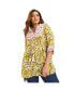 Plus Size June + Vie Lace-Trim Crinkle Blouse