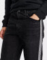 Bershka 90's baggy jeans with rips in black