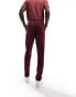 ASOS DESIGN smart skinny trousers in burgundy