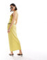 ASOS DESIGN knitted textured midaxi dress in yellow