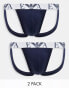 Emporio Armani – Bodywear – 2er-Pack Jockstraps in Blau