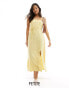 Nobody's Child Petite Maddy linen mix midi dress in butter