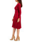 Petite Ribbed Pleated-Skirt Belted Sweater Dress