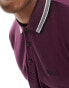 BOSS Green Pilsy long sleeve polo in maroon