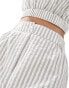 ASOS DESIGN pull on short with tab waistband in grey stripe co-ord