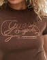 Guess Originals baby tee in brown with lasso logo print