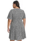 Plus Size Round-Neck Short-Sleeve A-Line Dress