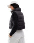 Stradivarius knitted sleeve padded jacket in black