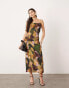 ASOS EDITION textured cami midi dress in contrast print