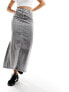 Vero Moda denim maxi skirt in washed grey