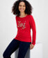 Women's Joy Shine Long-Sleeve Top, Created for Macy's