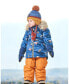 Baby Boy Two Piece Baby Snowsuit Ochre And Navy Printed Mountains - Infant|Toddler