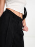 ASOS DESIGN casual wide leg trouser in black