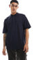 New look oversized pique polo in navy