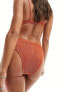 South Beach crinkle high waist bikini bottom in rust