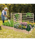 Raised Garden Bed with 3 Trellises with Divided Compartments for Flowers