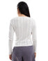 Vero Moda pointelle long sleeve top in white