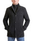 Men Russell Herringbone Wool Car Coat with Bib