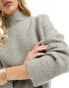 & Other Stories wool and alpaca blend high neck cropped jumper in light grey