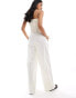 Mango tie waist co-ord trousers in white