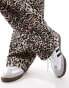 ASOS DESIGN straight leg jogger in leopard print