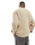 Champion Rochester knitted v-neck jumper in brown