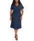 Plus Size Twist-Front Flounce-Hem Dress