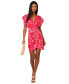 Women's Floral-Print Faux-Wrap Dress