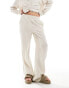 Mango linen look straight leg co-ord trousers in light beige