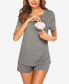 Women's Lima Short Sleeve Maternity Pajama Set, 2 Piece