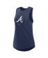 Women's Navy Atlanta Braves Legacy Icon High Neck Fashion Tank Top