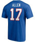 Men's Josh Allen Royal Buffalo Bills Player Icon Name and Number T-shirt