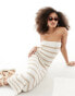 4th & Reckless como boucle knit bandeau beach dress in cream