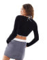 Urban Revivo long sleeve chenille knitted cardigan with halter cami underlayer in black