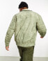 ASOS DESIGN oversized bomber jacket in washed khaki