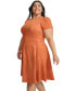 Plus Size Faux-Suede Fit & Flare Dress