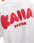 Kaiia design oversized front and back logo t-shirt co-ord in grey marl