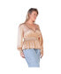 Plus Size Satin V-Neck Long Sleeves Blouse