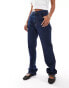 Stradivarius Petite STR straight leg jean with stretch in dark blue