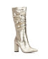 Women's Earla- Metallic Ruched Knee-High Boots Tall Boots