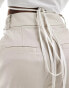 & Other Stories linen blend longline shorts with front pleats in beige