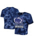 Women's Navy Penn State Nittany Lions Cloud-Dye Cropped T-shirt