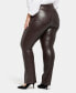 Plus Size Artificial Leather Marilyn Straight Pants