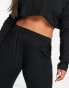 Yours pleated wide leg tailored trouser in black