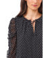 Women's Long Sleeve Ruffled Duet Mini Dot Blouse