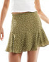 Stradivarius polka dot skort in khaki