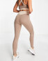 Pink Soda side panel leggings in taupe