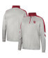 Men's Gray and Crimson Oklahoma Sooners Bushwood Fleece Quarter-Zip Jacket