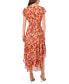 Women's Floral-Print Flutter-Sleeve Dress